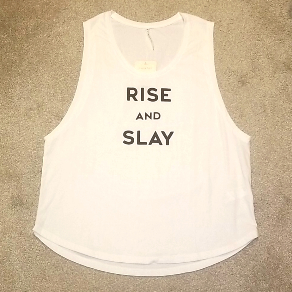 "Rise and Slay" White Fabletics Tank Top